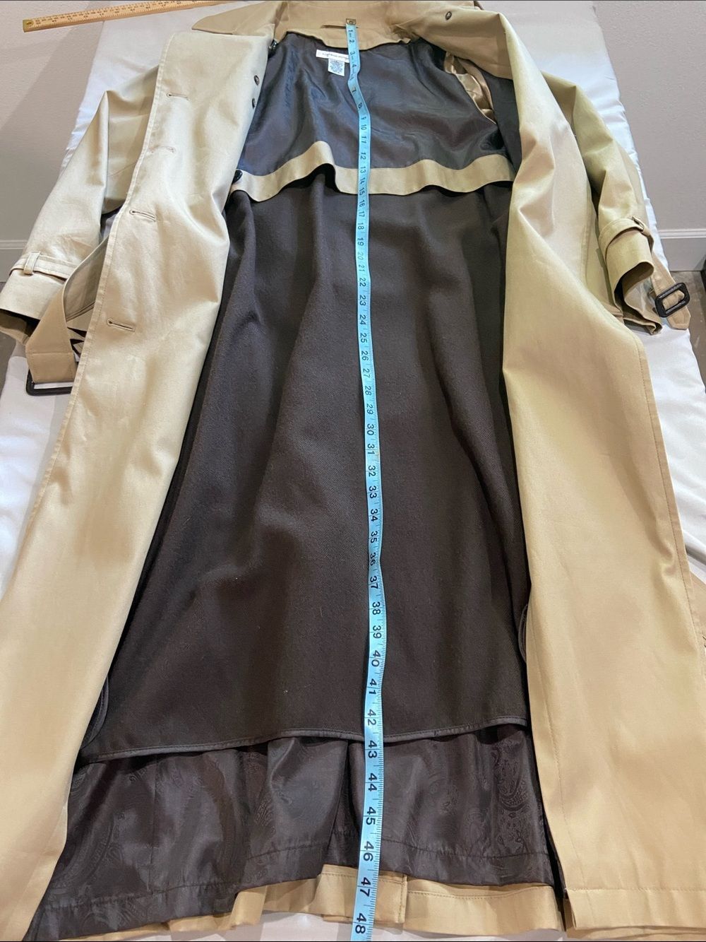 Preston & York Cotton Classic long Tan Trench Coat Sz 4 NWT - Picture 4 of 5